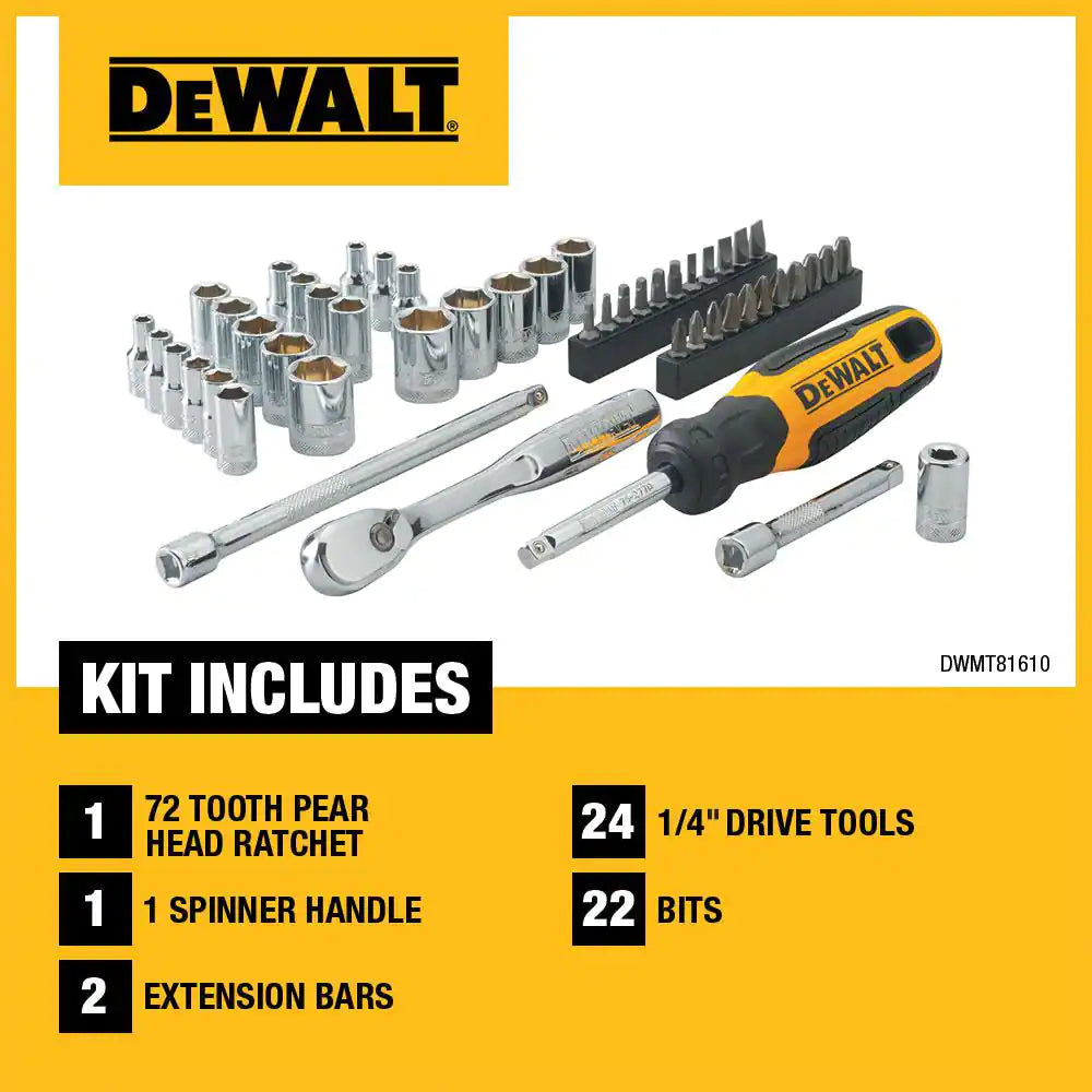 1/4 In. Drive SAE and Metric Mechanics Tool Set (50-Piece)