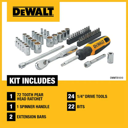 1/4 In. Drive SAE and Metric Mechanics Tool Set (50-Piece)