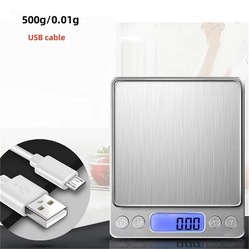 LCD Digital Kitchen Scale Mini Pocket Stainless Steel Precision Jewelry Electronic Balance Weight Electronic Digital Scale