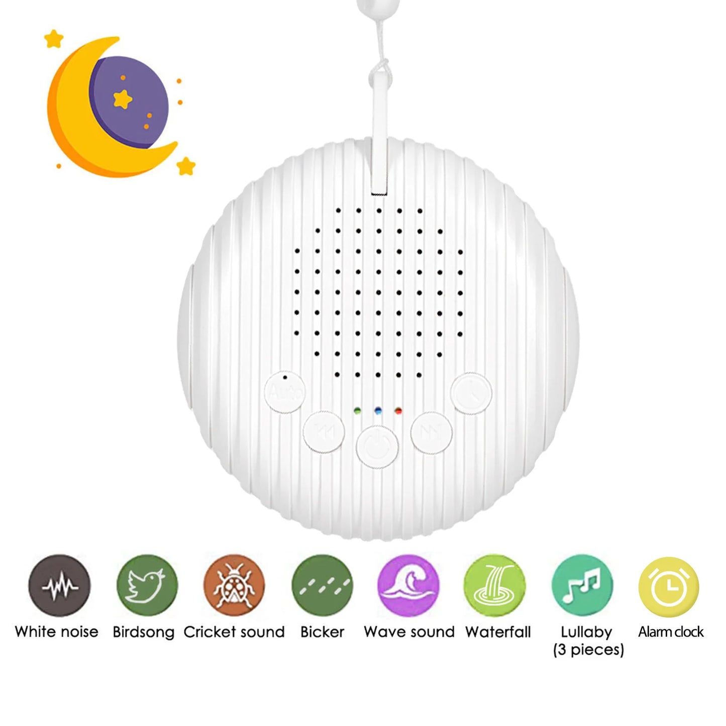 White Noise Machine Sleep Sound Machine for Sleeping & Relaxation for Baby Adult Office Travel. Built in USB Timer