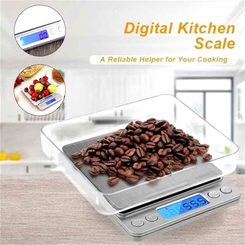 LCD Digital Kitchen Scale Mini Pocket Stainless Steel Precision Jewelry Electronic Balance Weight Electronic Digital Scale