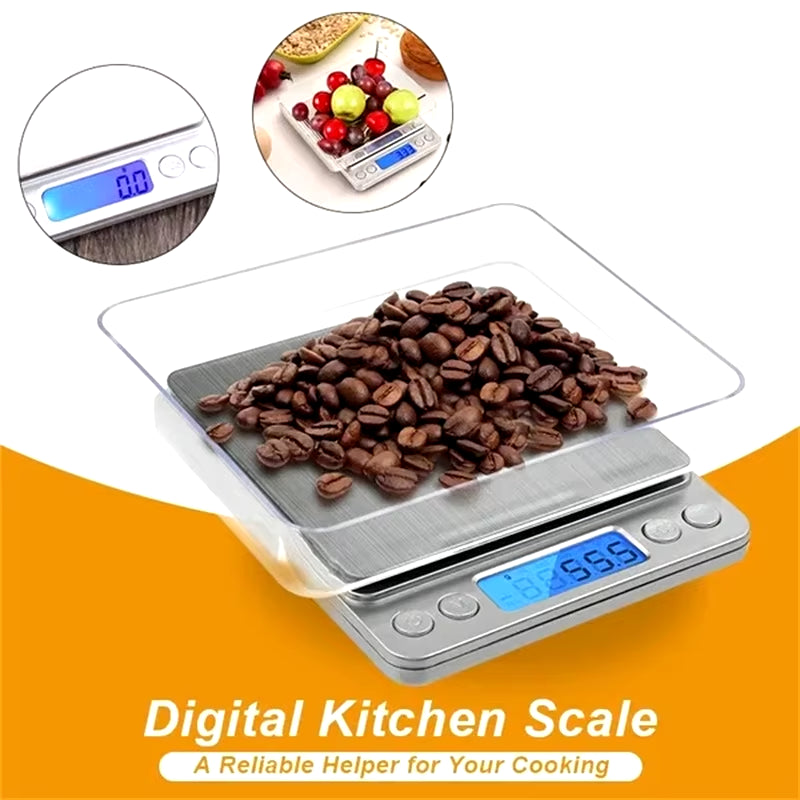 LCD Digital Kitchen Scale Mini Pocket Stainless Steel Precision Jewelry Electronic Balance Weight Electronic Digital Scale