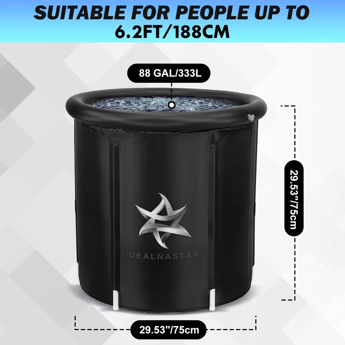 Ice Bath,Cold Tub Ice Bath,88 Gal Inflatable and Portable Cold Plunge for Athletes Adults at Home Indoor and Outdoor.