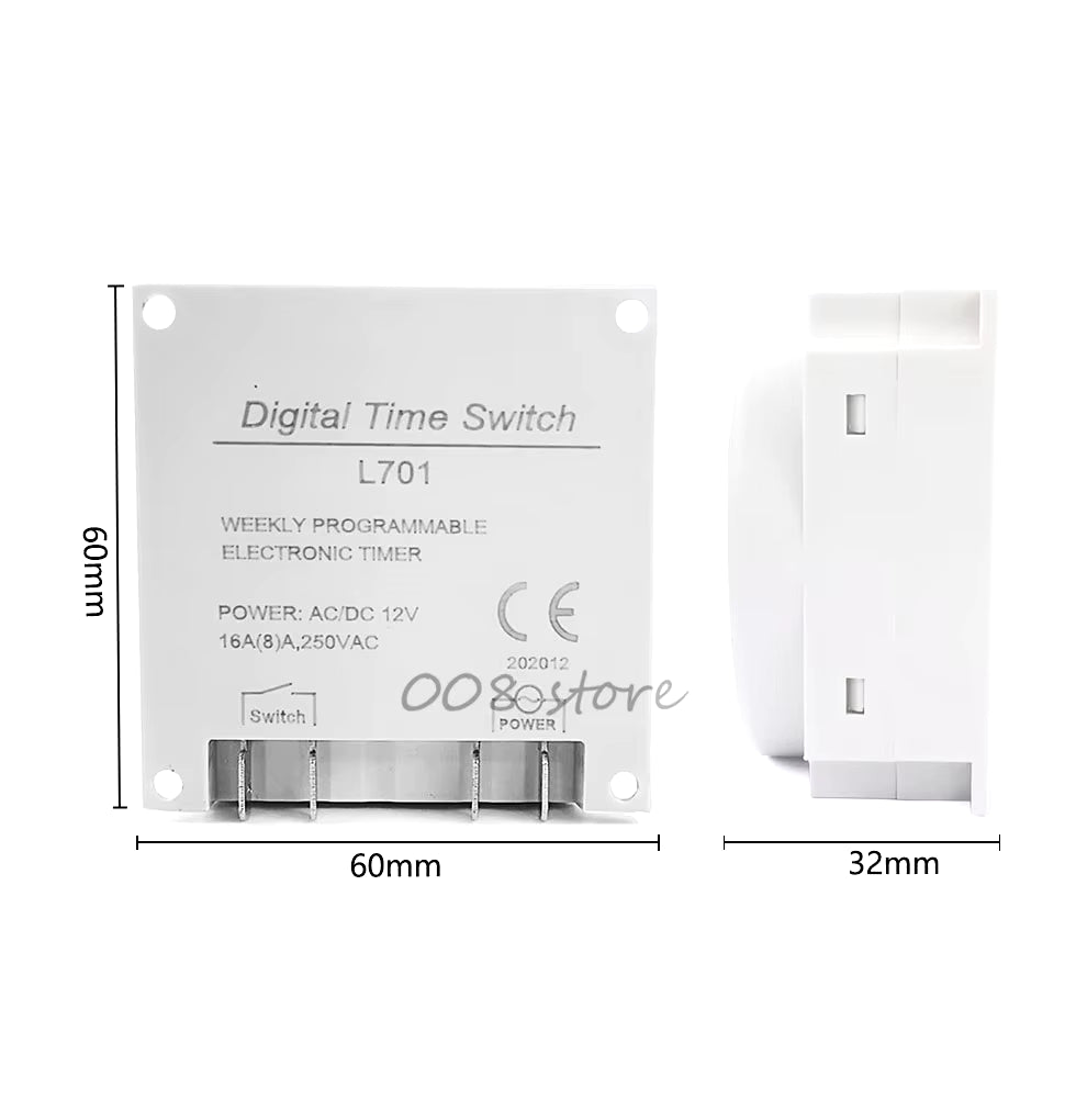 Time Switch L701 Electronic LCD Digital TIMER SWITCH AC220-250V Time Switch Weekly Programmable Electronic Timer