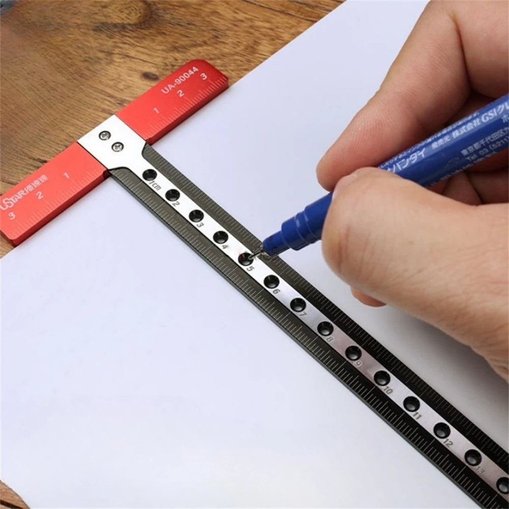 170Mm T Ruler Hollow UA-90042 Right Angle Ruler Woodworking High-Precision Drawing Aluminum CNC Measuring Hand Tools