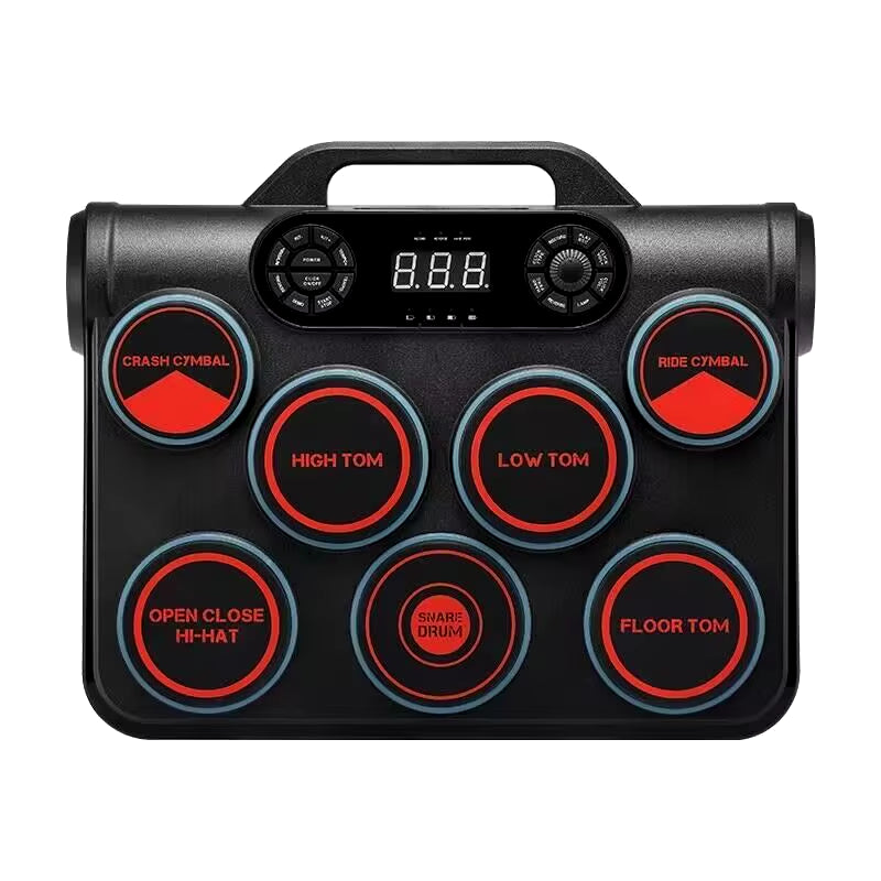 5000Ma Battery Portable Electronic Drum Tabletop Practice Electronic Drum for Kids Adults Percussion Instrument Drum