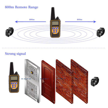 Rechargeable Waterproof Electronic Dog Training Collar Stop Barking LCD Display 800M Remote Electronic Shock Training Collars