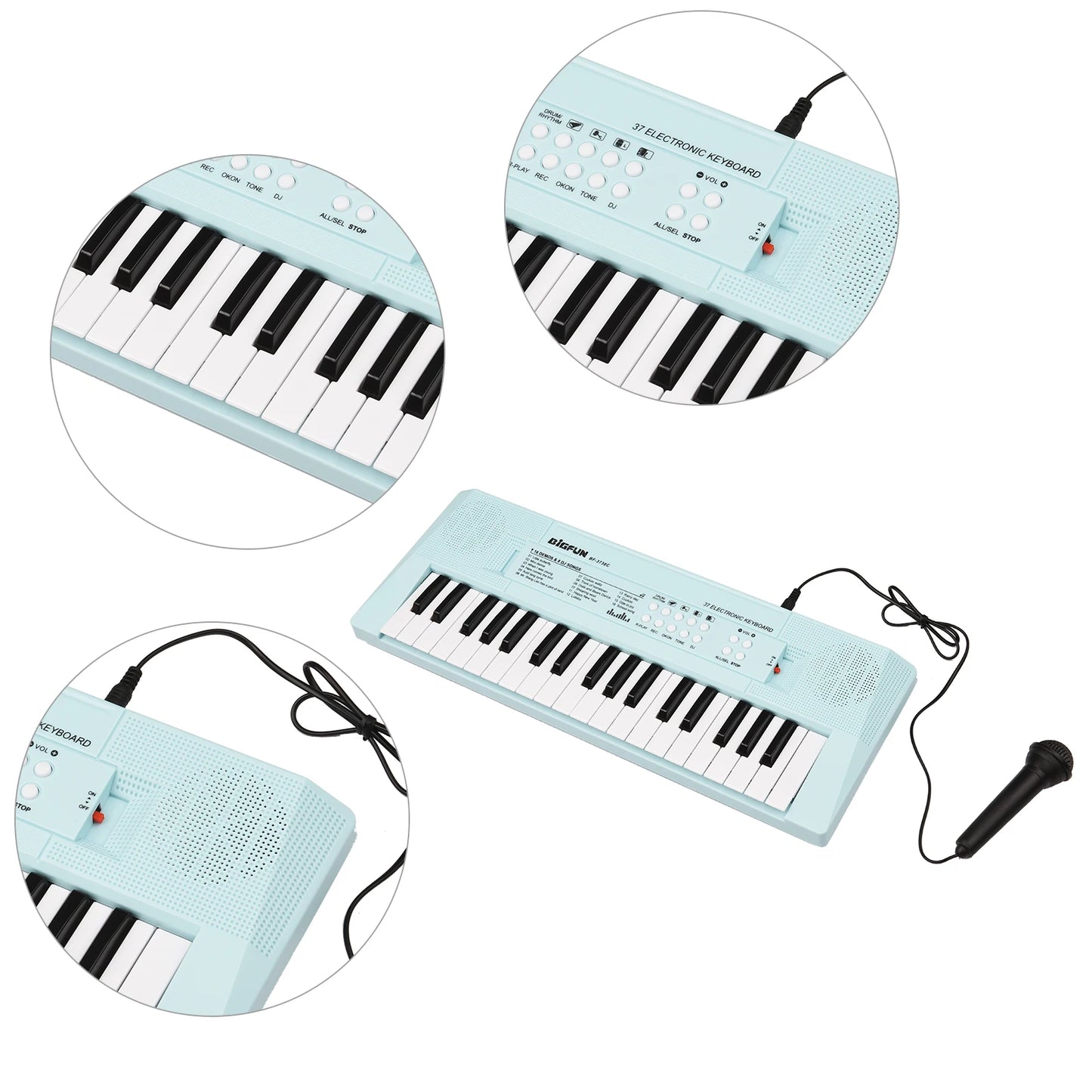 Electronic Piano with Mini Keyboard 37-Key Electronic Keyboard Piano Children' S Piano Electronic Musical Instrument