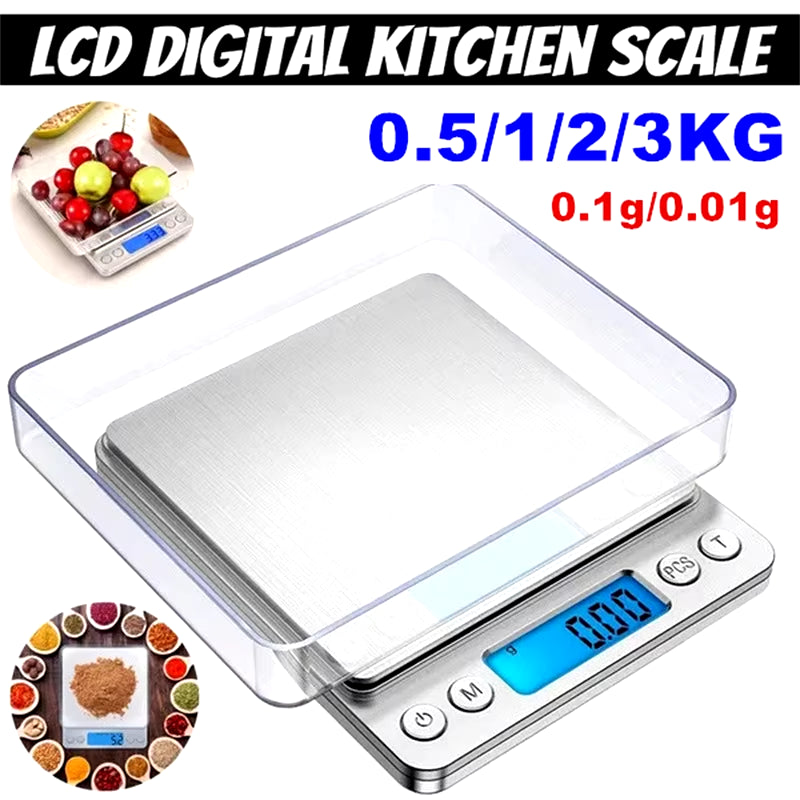 LCD Digital Kitchen Scale Mini Pocket Stainless Steel Precision Jewelry Electronic Balance Weight Electronic Digital Scale