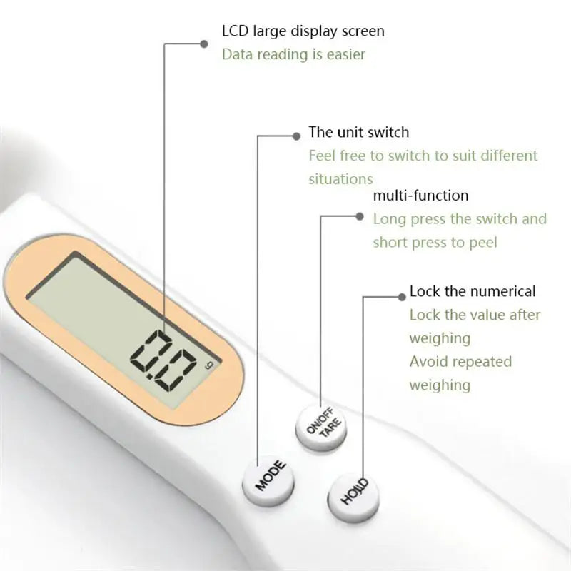 Scale Weighing Spoon Kitchen Scale Electronic Measuring Spoon G Coffee Powder Scale Baking Scale Electronic Measuring