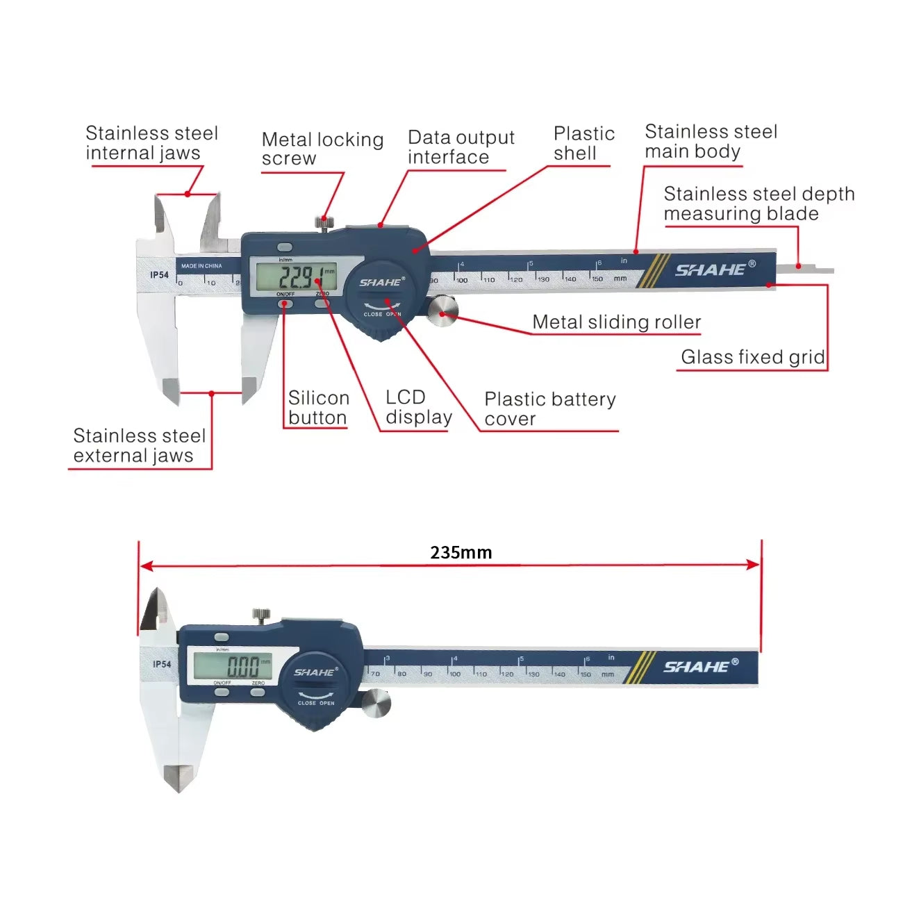 IP54 Waterproof 150 Mm Electronic Vernier Caliper Micrometer Electronic Caliper Stainless Steel Messschieber Paquimetro Digital