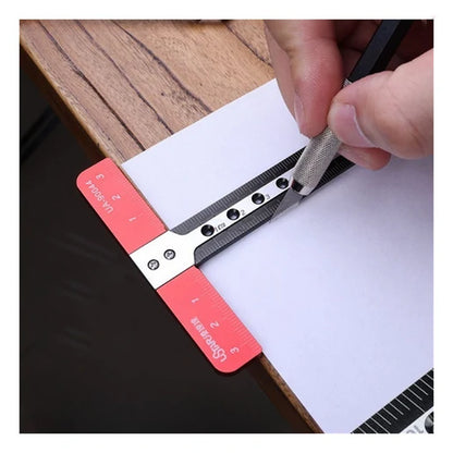 170Mm T Ruler Hollow UA-90042 Right Angle Ruler Woodworking High-Precision Drawing Aluminum CNC Measuring Hand Tools